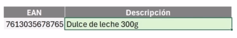 captura de Excel mostrando la tabla con la fórmula BUSCARV aplicada