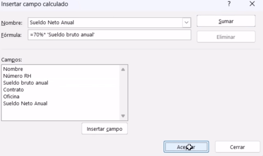 Cómo usar campos calculados