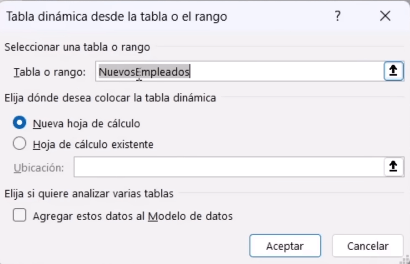 Marca opción "Nueva hoja de cálculo"