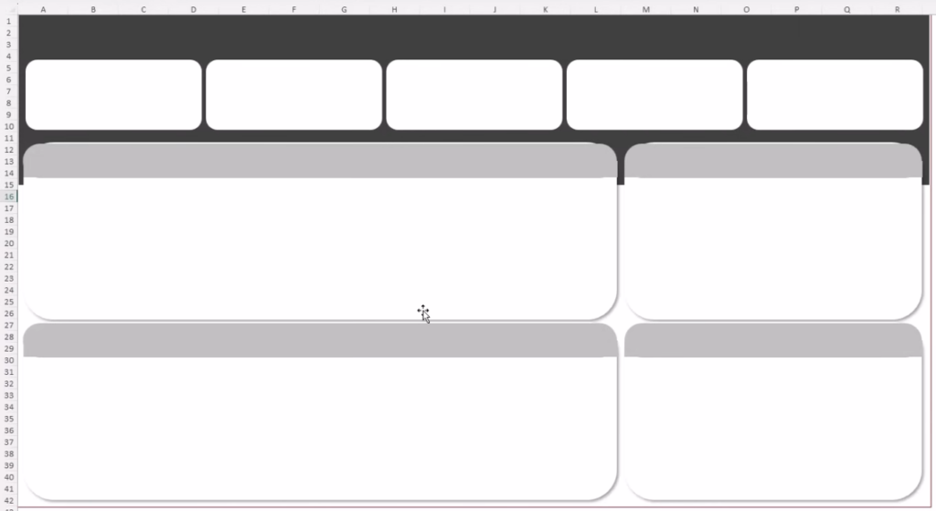 Panel con zonas grises para gráficos en Excel.