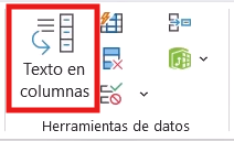 Texto en columnas en Excel