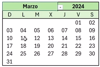 Estructura básica del calendario