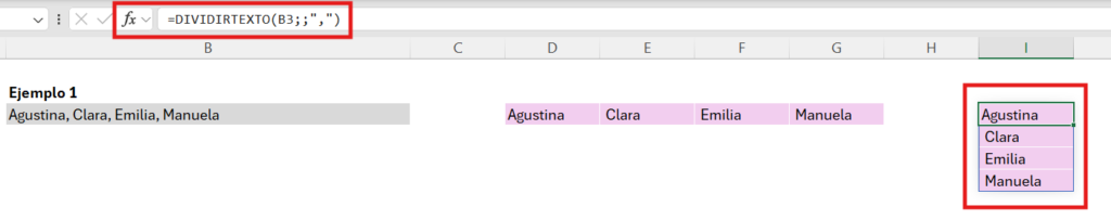 Dividir texto en filas