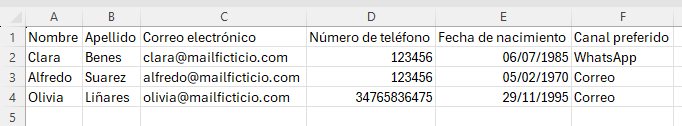 base de datos de clientes en Excel con macro