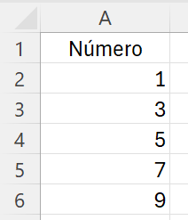 función SECUENCIA en Excel generando números consecutivos con el argumento paso