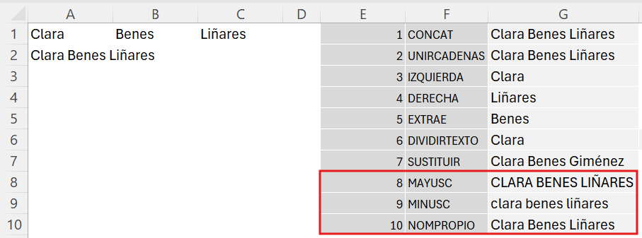 Cómo cambiar mayúsculas y minúsculas en Excel
