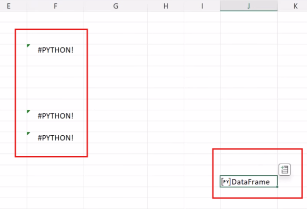 posición del DataFrame en la hoja