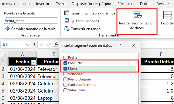 Cómo insertar segmentación de datos en Excel

