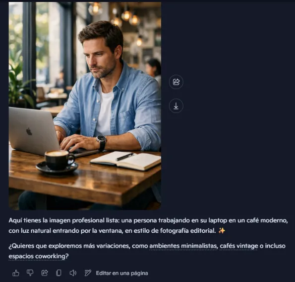 Imagen generada por Copilot con Designer a partir de un prompt en estilo de fotografía editorial
