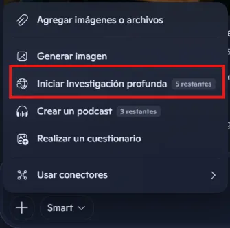  Iniciar investigación profunda con Copilot
