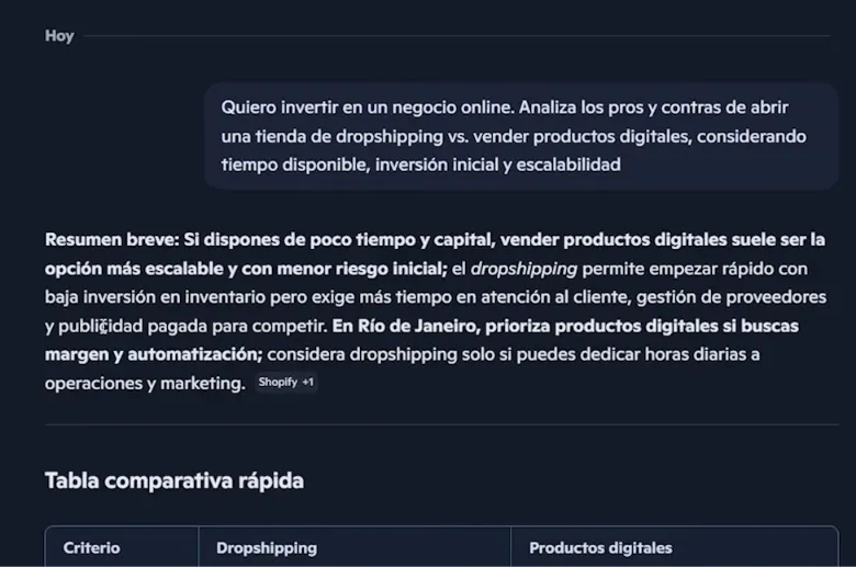 resumen ejecutivo de Copilot en el modo de Razonamiento profundo